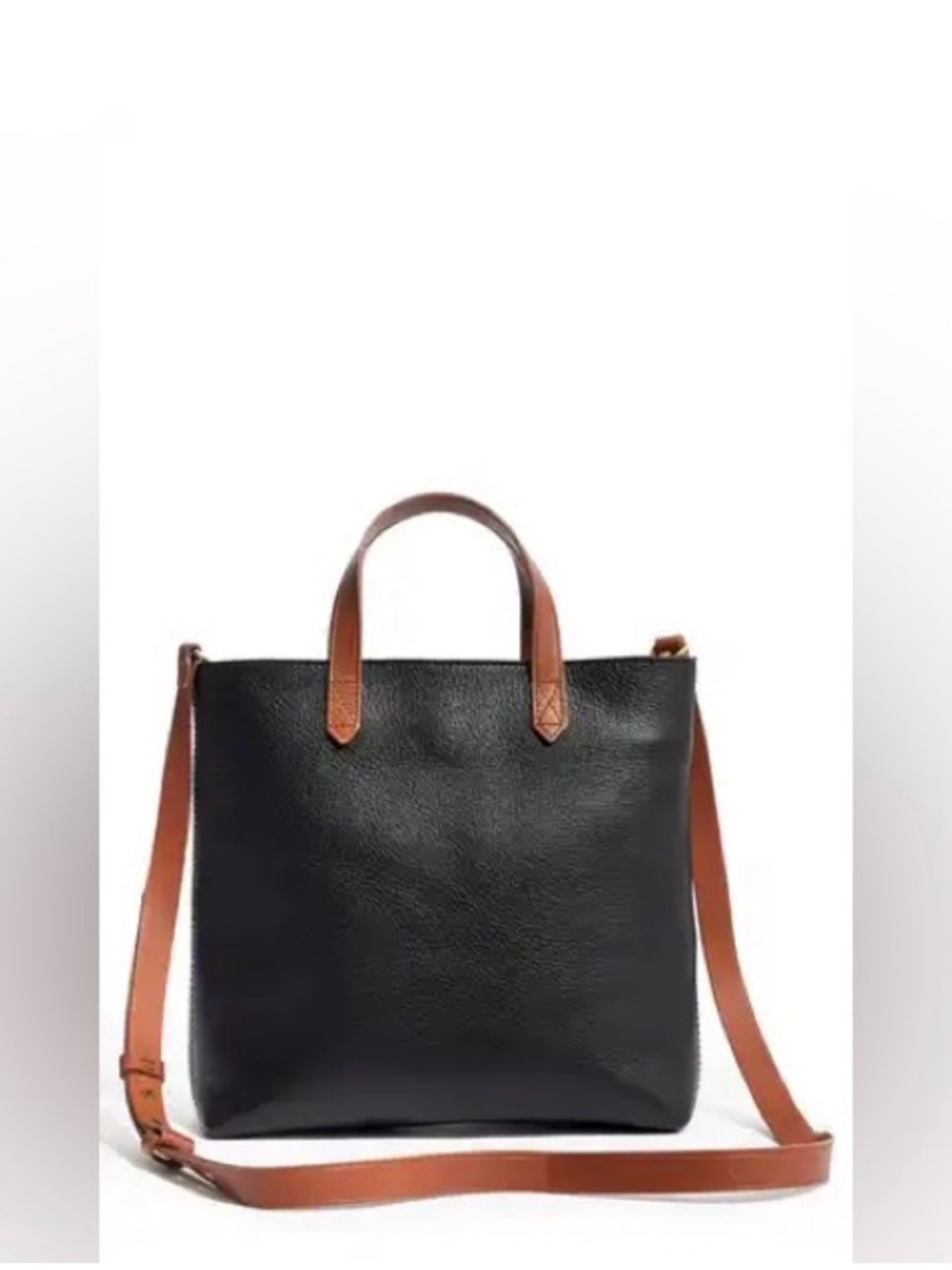 Madewell Transport Crossbody, 100% Leather in Two-Tone- Black/Brown